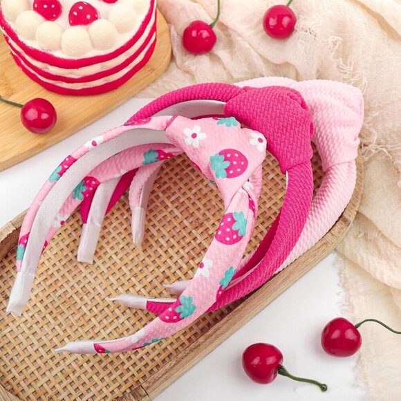 Girls Headbands Pink Set Non-Slip Knotted Summer Hair Accessories for Toddlers main image 7